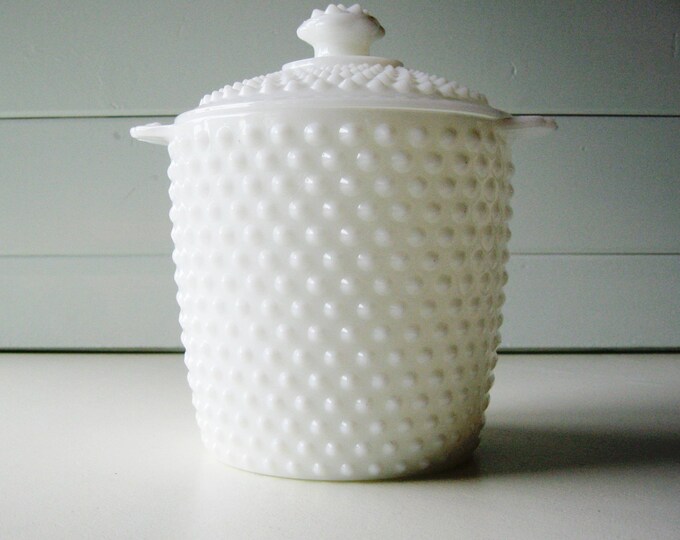Milk Glass Ice Bucket Hobnail Cookie Jar Hobnail Milk Glass Etsy