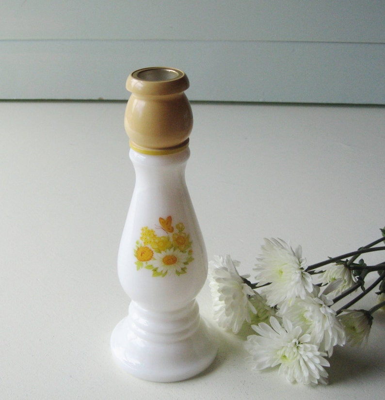 Vintage Avon Candle Holder Avon Milk Glass Bottle Perfume Etsy