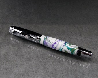 Wildflower Arete Acrylic Fountain Pen with Chrome plated Trim