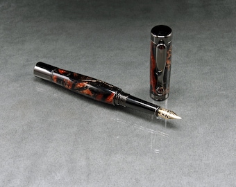 Smoldering Embers Fountain Pen with Gunmetal Trim