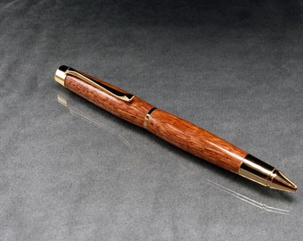 Red Palm wood Shake Pen with Gold plated trim