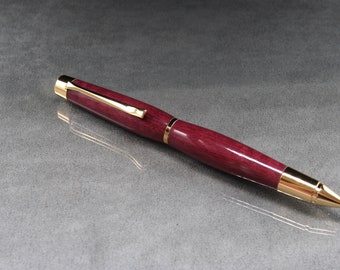 Purpleheart Shake Pen with Gold plated trim