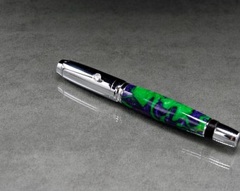 Nuclear Grape Acrylic Fountain Pen with Chrome trim