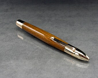 Lignum Vitae wood Rollerball Pen with Gold plated trim