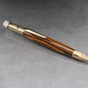 Bocote wood Mechanical Pencil with Antique Brass trim