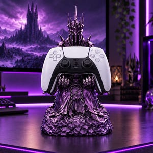 Dark Lord PS5 Controller Throne, Gaming Room Decor, Fantasy Controller Holder