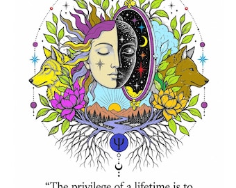 Arte con citas de Carl Jung: Psique, autodescubrimiento, trabajo sagrado (Descarga digital)