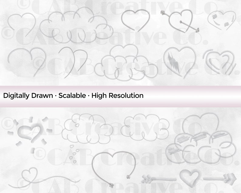 Download Watercolor Hearts Clip Art Collection Hearts Heart Svg Etsy