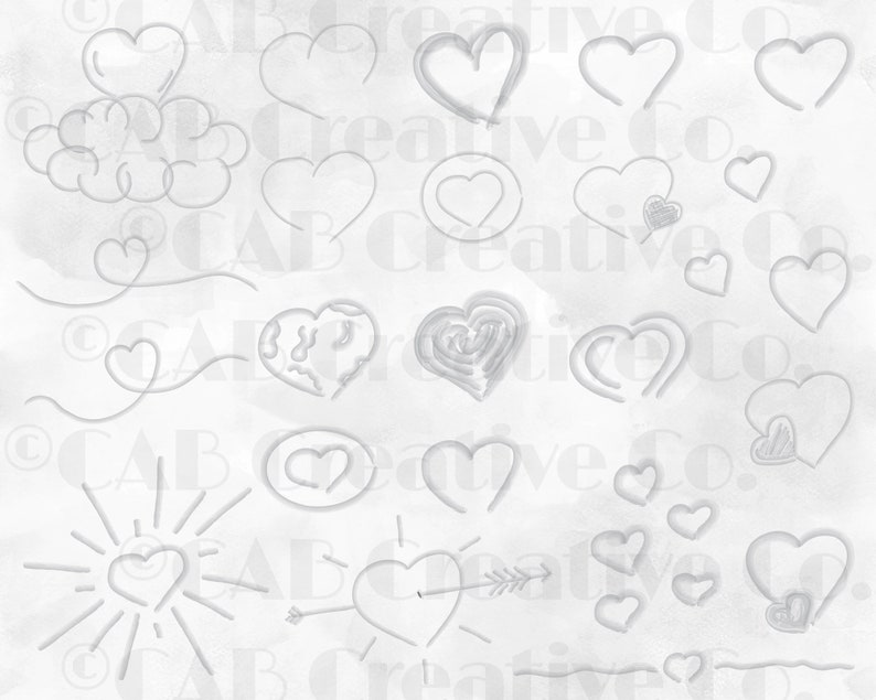 Download Watercolor Hearts Clip Art Collection Hearts Heart Svg Etsy