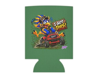 Enfriador de latas con forma de cortacésped con mascota traviesa / Enfriador de latas con forma de pájaro tiburón para piscina