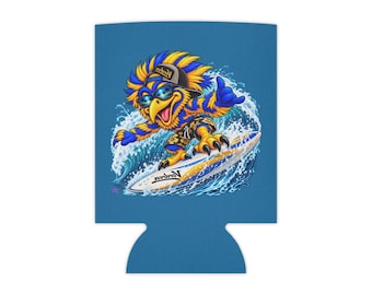 Surfing Bird Can Cooler | Surfboard Wave Beverage Sleeve