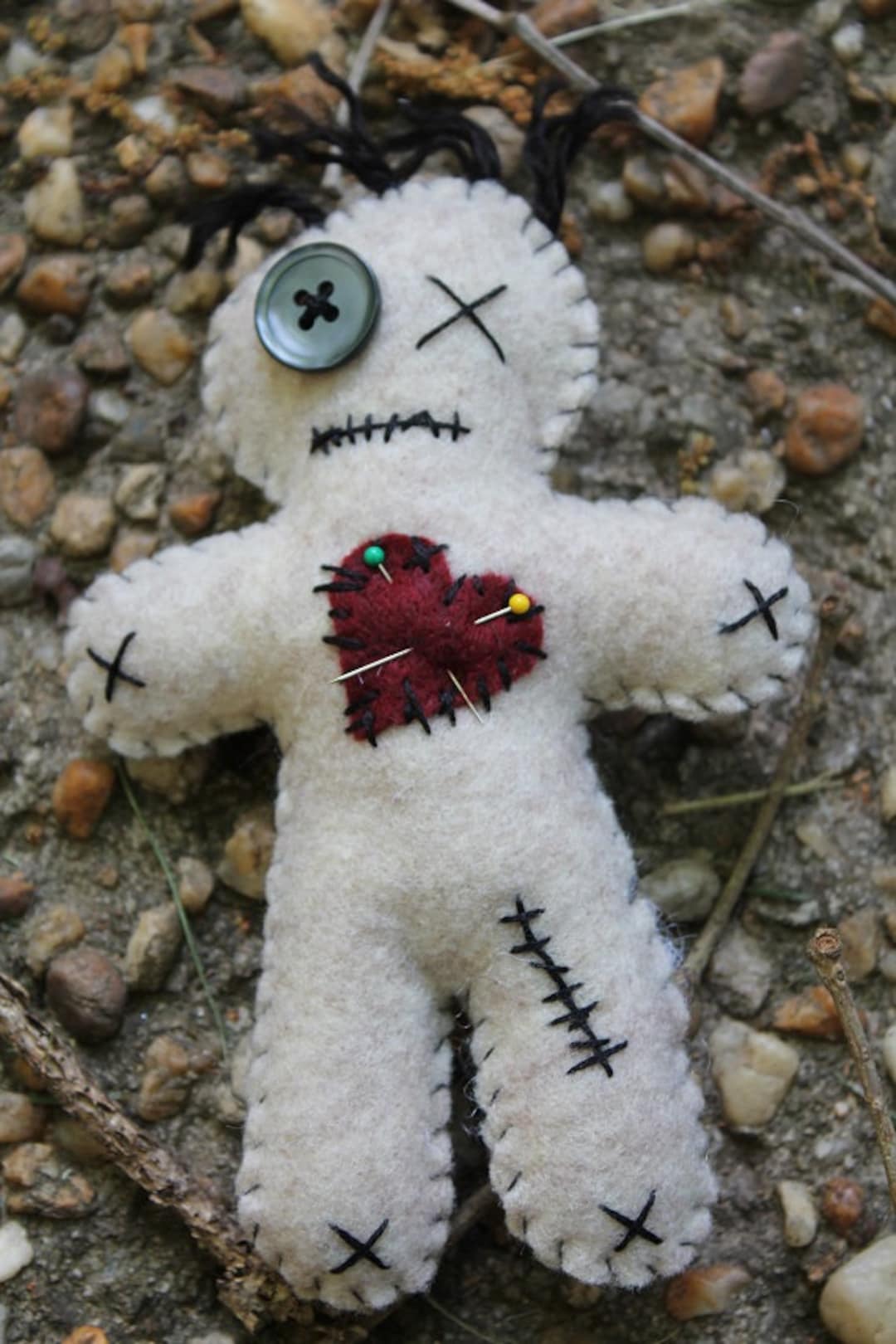 Voo Doo Doll-handmade Felt Doll-primitive Style Boogie Man-pins