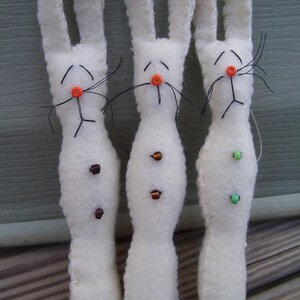 Bunny Ornamets-felt Teacup Bunnies-handmade Felt Rabbits-christmas ...