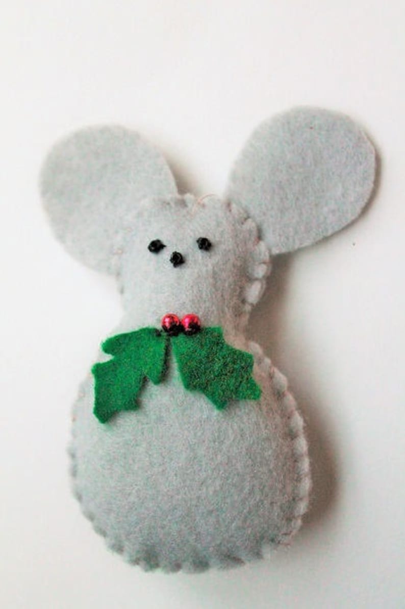Felt Mouse Ornamentsfelt Micechristmas Ornamentsholiday Etsy