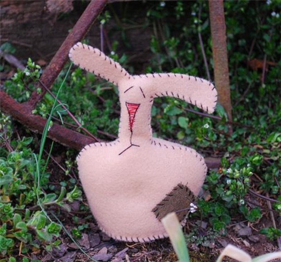 Primitive Felt Rabbit Easter Bunny Set-handmade Felt Rabbits-boy and Girl Bunny-primitive ...
