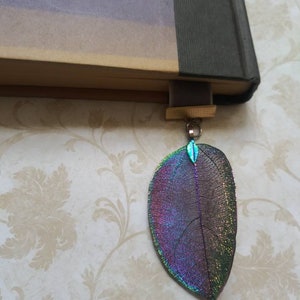 Cicada velvet bookmark-nature bookmark-cicada and leaf-book lovers gift bild 5