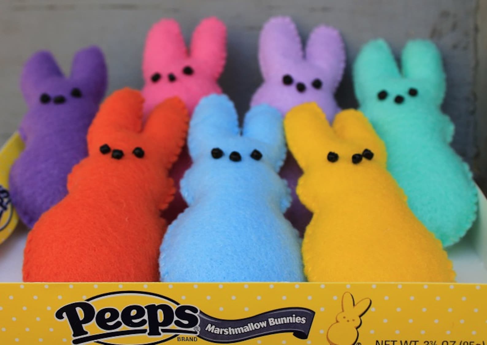 Peep Bunny Ornamentsfelt Peep Ornamentscolorful Set of Peep Etsy