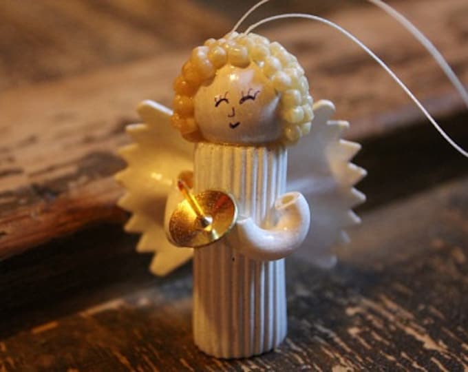 Pasta Noodle Angel Ornament, Handmade Christmas Ornaments, Kitchen