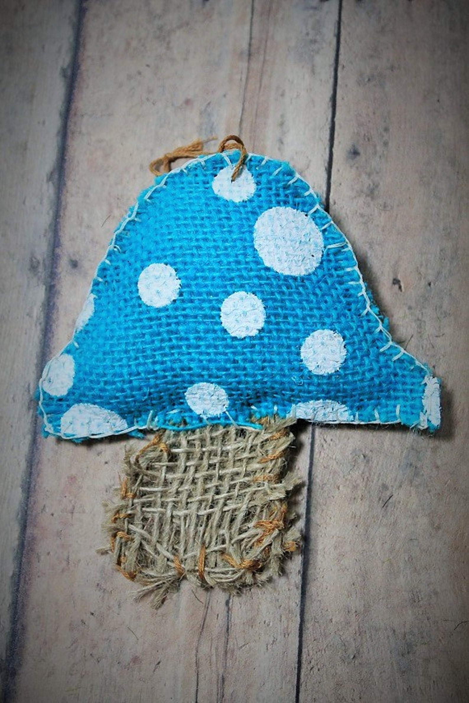 Handmade Mushroom Ornamentsburlap Etsy