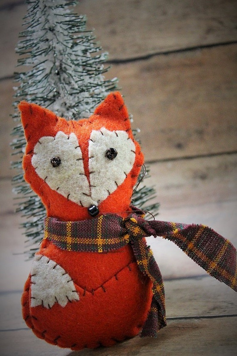 Felt Fox Ornament-handmade Forest Friend Fox-felt | Etsy