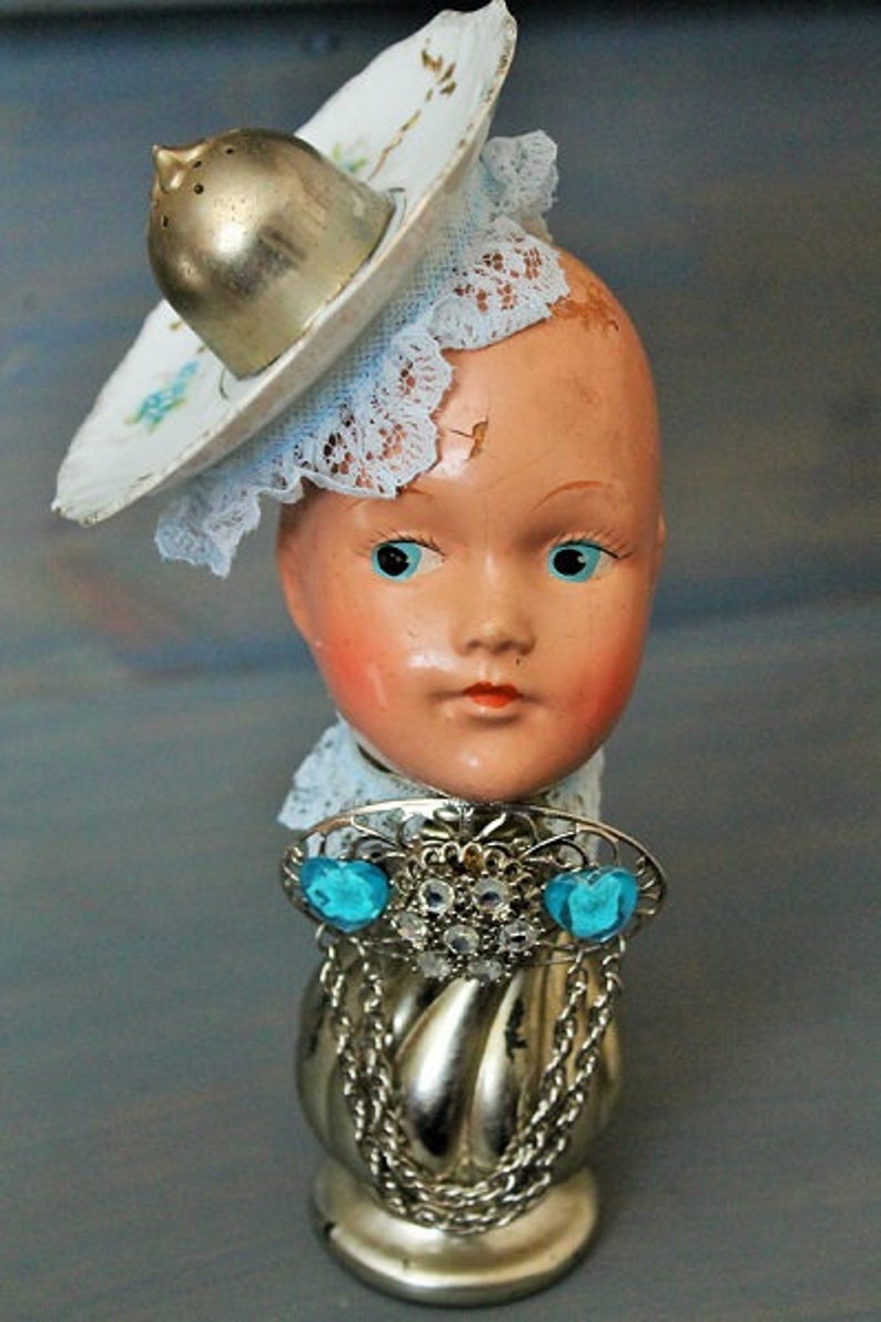 Salt Shaker Assemblage dollHandmade Assemblage DollKitchen Etsy