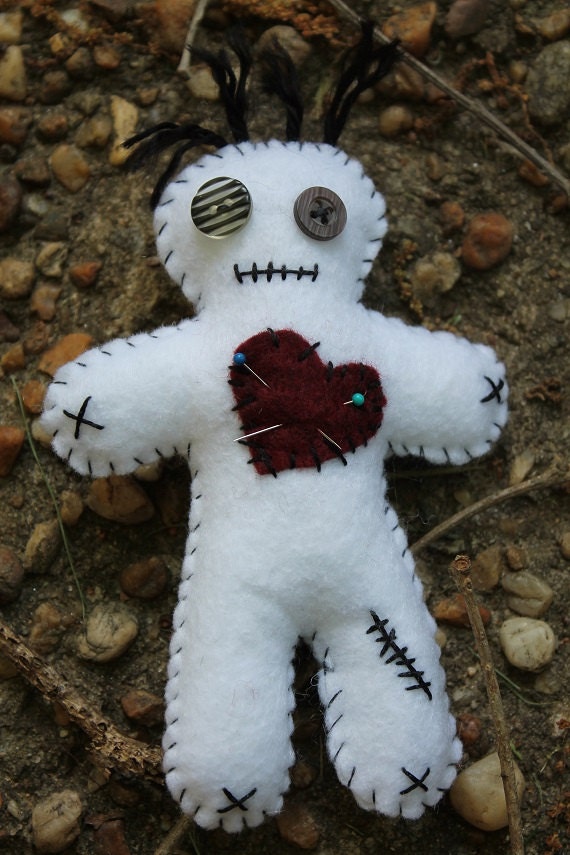 Voodoo Doll-handmade Felt Primitive Style Doll-voo Doo-pins and