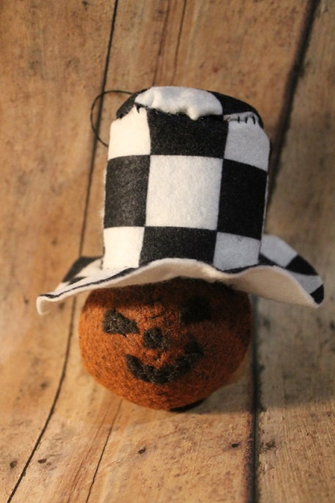 Creepy Pumpkin With Top Hat Ornament Jackolantern Etsy