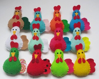 Chicken ornaments-Chicken home decor-Spring Country decor-Chicken bowlfillers-Easter or Christmas ornaments-Country home decor