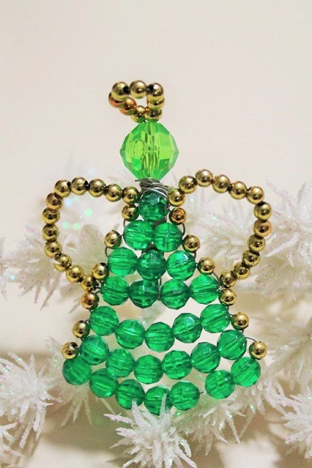 Beaded Angel Green Christmas Angelheavenly Angelhandmade Bead Angel