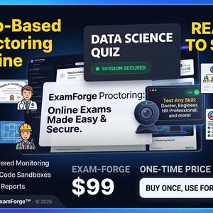 ExamForge AI Proctored Exam SaaS Admin Dashboard – (Digital Download) No Coding Skill Required