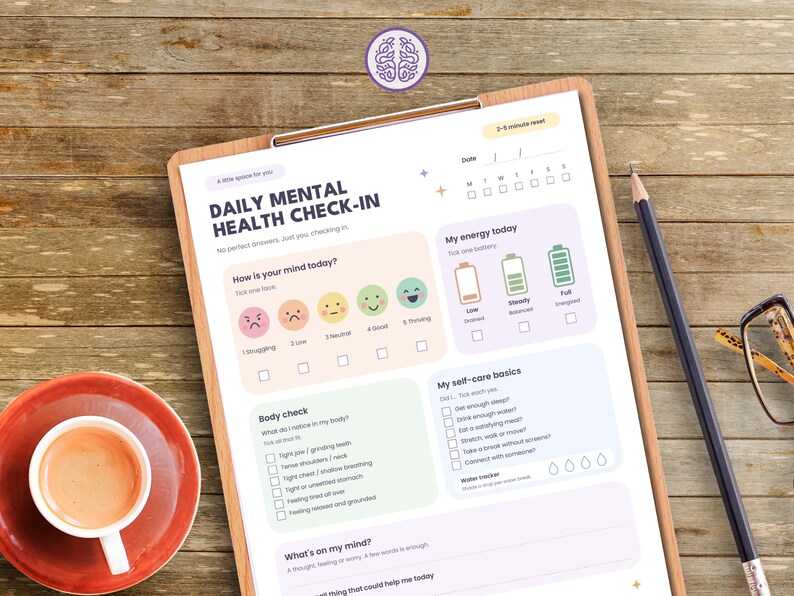 Teen Mental Health Check in Printable, Anxiety Coping Skills Sheet ...