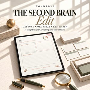 Second Brain Edit Planner, Dump Organizer, ADHD Productivity (Digital Download)