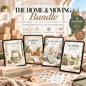 Moving Planner Bundle, New Home Organization, Cleaning Schedule (Digital Download)