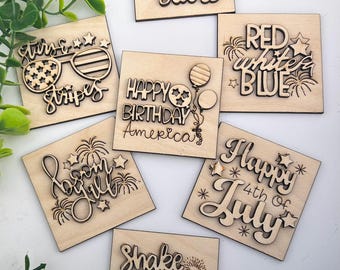 4TH of July Interchangeable Mini Photo Tiles Pack---Digital File--- Svg, Ai, Dxf files