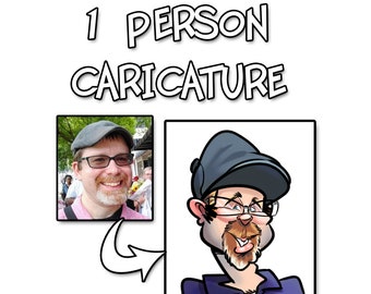 Single Person Color Caricature - 11x14 Cartoon Portrait