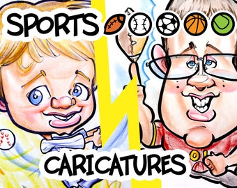 Custom Sports Caricature – Handmade Cartoon Portrait from Photo
