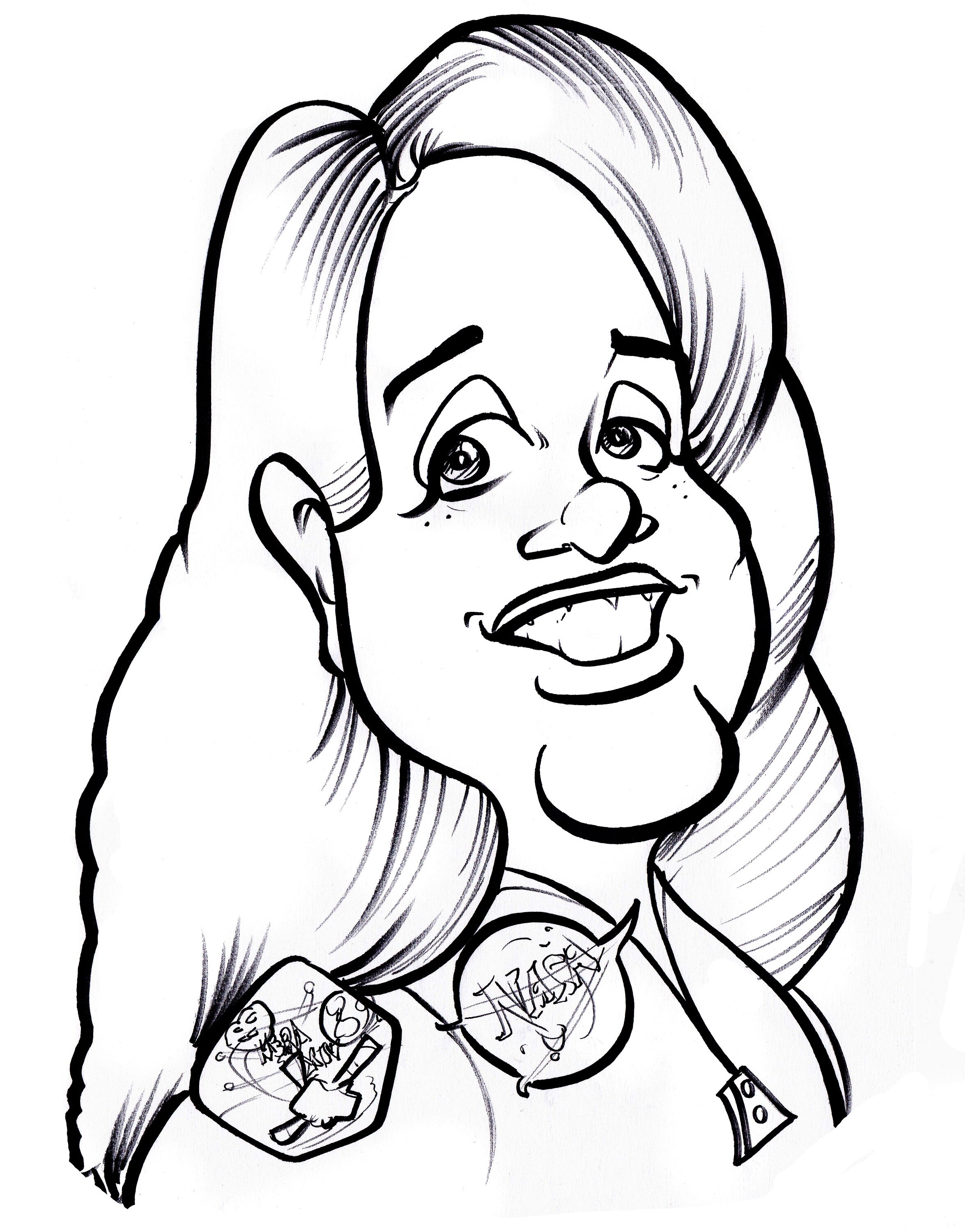 Caricatura divertida blanco y negro 11x14 Etsy