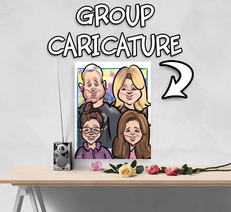 Group /& Family Caricature Portraits 11x14