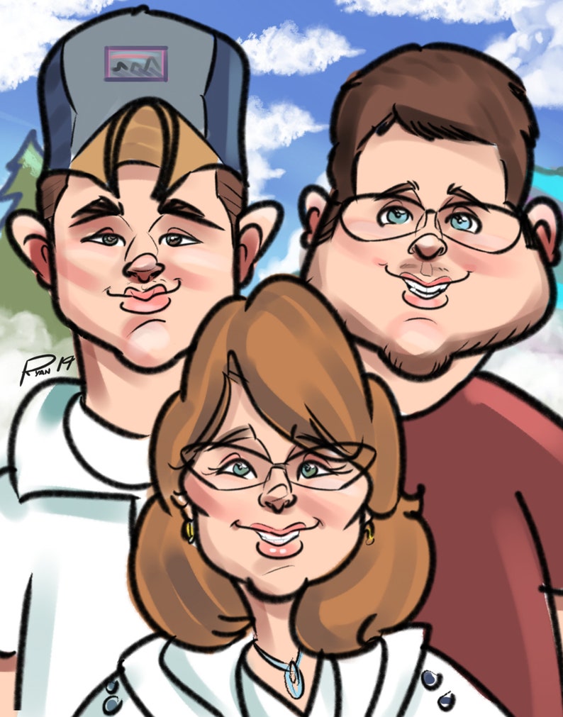 Group /& Family Caricature Portraits 11x14
