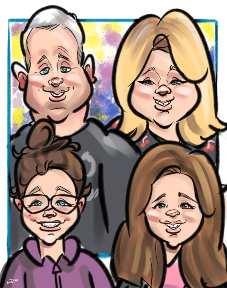 Group /& Family Caricature Portraits 11x14
