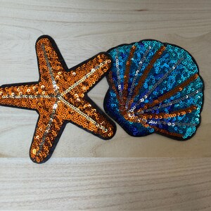 星と貝殻の連作ワッペン：刺繍入り帽子、バッグ用ワッペン