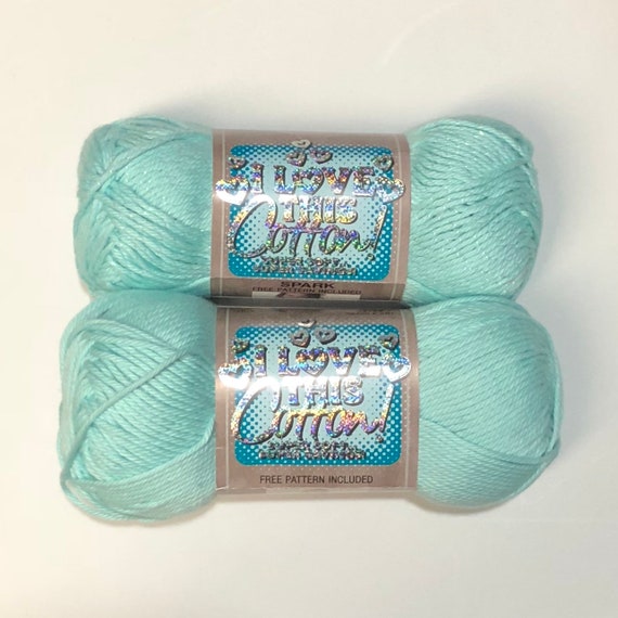 Super Soft AQUA SPARKLE 1 skein I Love This Cotton Yarn by Hobby Lobby