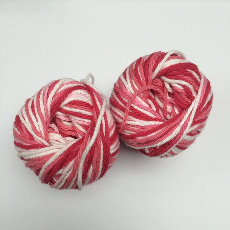 2 Skeins AZALEA Gradiant Shades of PINK and WHITE 100/% Cotton yarn by Lily Sugar n Cream