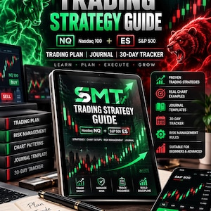 SMT Trading Strategy Guide | NQ ES Futures Journal (English/Arabic Bundle)