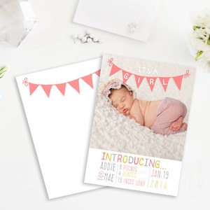 INSTANT DOWNLOAD - It&#39;s A Girl - Baby Announcement Marketing Templates