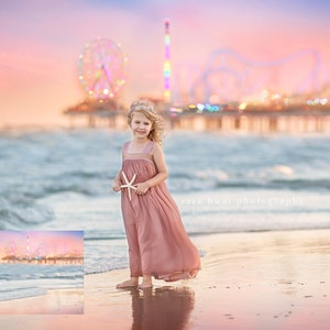 INSTANT DOWNLOAD-Carnival Beach Pier-Summer Digital Background for Ps & Pse- Digital Backdrops - Photoshop - Photoshop Composites