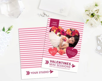 INSTANT DOWNLOAD - Valentine Hearts Mini Session Marketing Templates for Photoshop and PSE