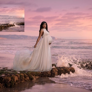 INSTANT DOWNLOAD - Rocky Beach Digital Background - Digital Background for PS & PSe - Digital Backdrop -  Photoshop Composite