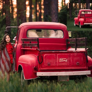 INSTANT DOWNLOAD - Summer Red Truck Digital Background for PS & Pse- Digital Background - Ps Composites -Summer Red Truck Digital Backdrop
