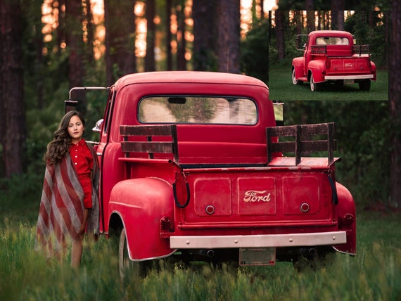 INSTANT DOWNLOAD Summer Red Truck Digital Background for PS | Etsy